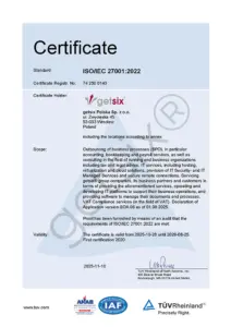 Main Certificate TÜV Rheinland ISO/IEC 27001:2013