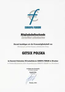 Certificate of Europa Forum e.V. Membership