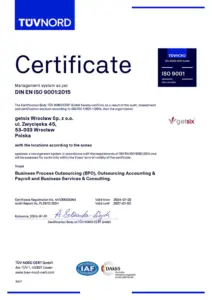 Certificate of TÜV NORD ISO 9001:2015
